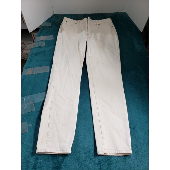 Talbots Denim - Talbots Jeans Size 6 Womens White Stretch Pants Denim Mid Rise Slim Ankle